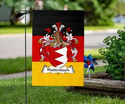 ScotsTee Shop Germans Hattenbach Coat of Arms on Germany Flag Garden Flag/ House Flag