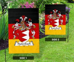 ScotsTee Shop Germans Hattenbach Coat of Arms on Germany Flag Garden Flag/ House Flag