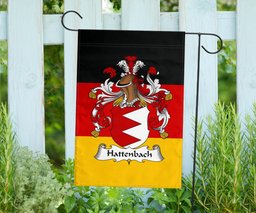 ScotsTee Shop Germans Hattenbach Coat of Arms on Germany Flag Garden Flag/ House Flag