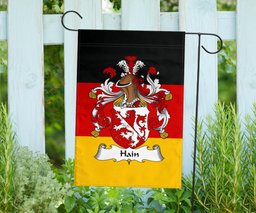 ScotsTee Shop Germans Hain Coat of Arms on Germany Flag Garden Flag/ House Flag