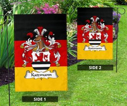 ScotsTee Shop Germans Katzmann Coat of Arms on Germany Flag Garden Flag/ House Flag