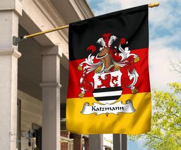 ScotsTee Shop Germans Katzmann Coat of Arms on Germany Flag Garden Flag/ House Flag