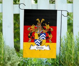 ScotsTee Shop Germans Greve Coat of Arms on Germany Flag Garden Flag/ House Flag