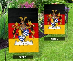 ScotsTee Shop Germans Greve Coat of Arms on Germany Flag Garden Flag/ House Flag