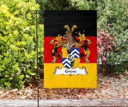 ScotsTee Shop Germans Greve Coat of Arms on Germany Flag Garden Flag/ House Flag