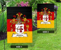 ScotsTee Shop Germans Haiden Coat of Arms on Germany Flag Garden Flag/ House Flag