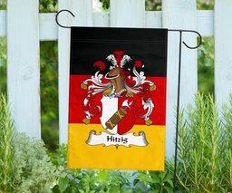 ScotsTee Shop Germans Hitzig Coat of Arms on Germany Flag Garden Flag/ House Flag