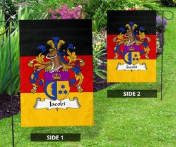 ScotsTee Shop Germans Jacobi Coat of Arms on Germany Flag Garden Flag/ House Flag