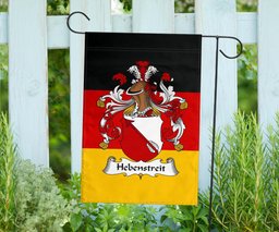 ScotsTee Shop Germans Hebenstreit Coat of Arms on Germany Flag Garden Flag/ House Flag