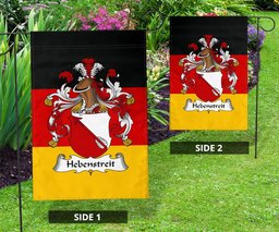ScotsTee Shop Germans Hebenstreit Coat of Arms on Germany Flag Garden Flag/ House Flag