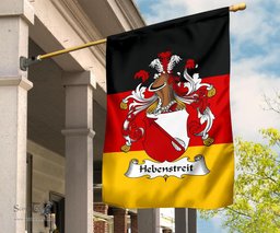 ScotsTee Shop Germans Hebenstreit Coat of Arms on Germany Flag Garden Flag/ House Flag