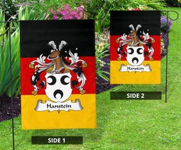 ScotsTee Shop Germans Hanstein Coat of Arms on Germany Flag Garden Flag/ House Flag