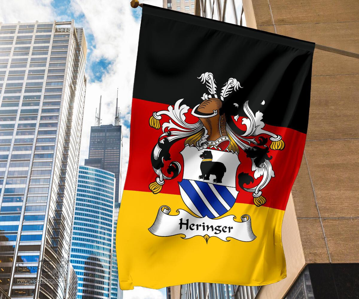 ScotsTee Shop Germans Heringer Coat of Arms on Germany Flag Garden Flag/ House Flag