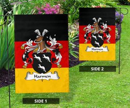 ScotsTee Shop Germans Harmen Coat of Arms on Germany Flag Garden Flag/ House Flag