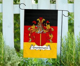 ScotsTee Shop Germans Grundmann Coat of Arms on Germany Flag Garden Flag/ House Flag