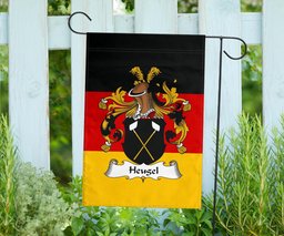 ScotsTee Shop Germans Heugel Coat of Arms on Germany Flag Garden Flag/ House Flag