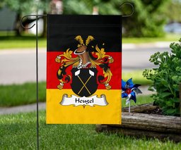 ScotsTee Shop Germans Heugel Coat of Arms on Germany Flag Garden Flag/ House Flag