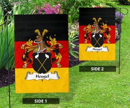 ScotsTee Shop Germans Heugel Coat of Arms on Germany Flag Garden Flag/ House Flag
