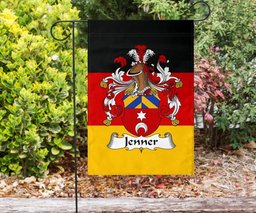 ScotsTee Shop Germans Jenner Coat of Arms on Germany Flag Garden Flag/ House Flag
