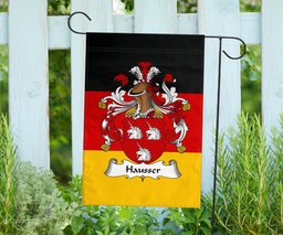 ScotsTee Shop Germans Hausser Coat of Arms on Germany Flag Garden Flag/ House Flag