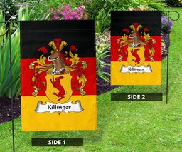 ScotsTee Shop Germans Killinger Coat of Arms on Germany Flag Garden Flag/ House Flag