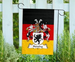 ScotsTee Shop Germans Hansing Coat of Arms on Germany Flag Garden Flag/ House Flag