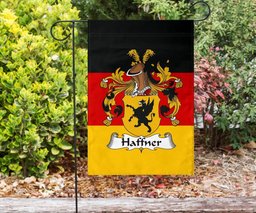 ScotsTee Shop Germans Haffner Coat of Arms on Germany Flag Garden Flag/ House Flag