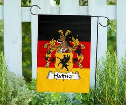 ScotsTee Shop Germans Haffner Coat of Arms on Germany Flag Garden Flag/ House Flag