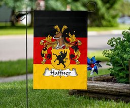 ScotsTee Shop Germans Haffner Coat of Arms on Germany Flag Garden Flag/ House Flag