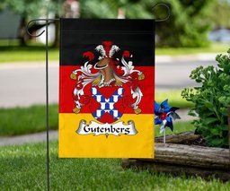 ScotsTee Shop Germans Gutenberg Coat of Arms on Germany Flag Garden Flag/ House Flag