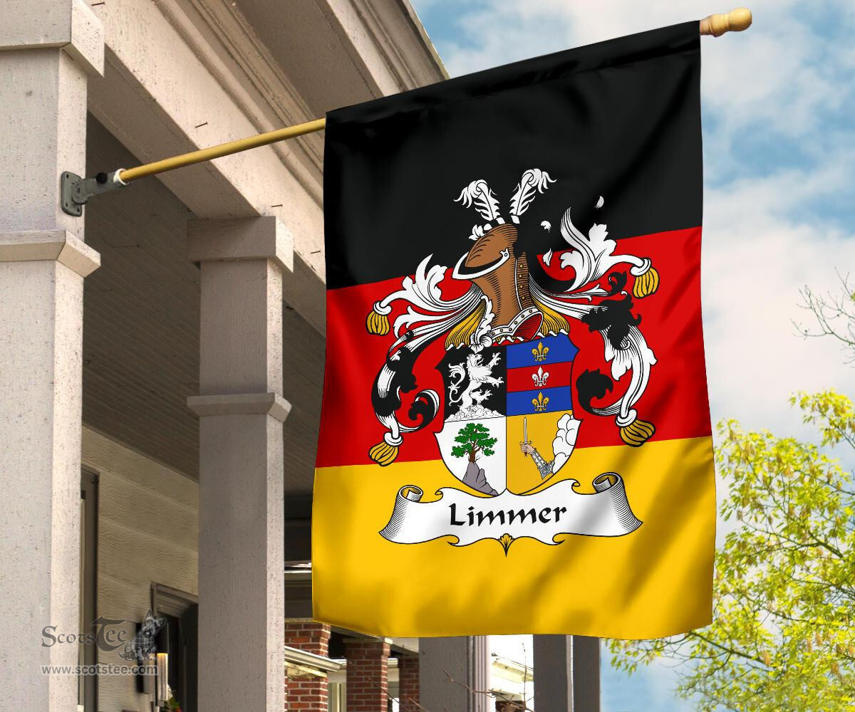 ScotsTee Shop Germans Limmer Coat of Arms on Germany Flag Garden Flag/ House Flag