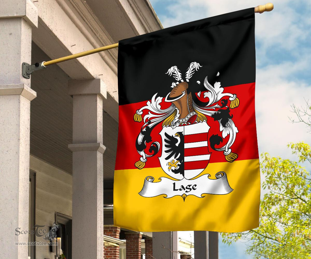 ScotsTee Shop Germans Lage Coat of Arms on Germany Flag Garden Flag/ House Flag