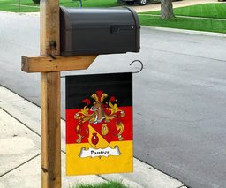ScotsTee Shop Germans Pantzer Coat of Arms on Germany Flag Garden Flag/ House Flag