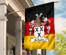 ScotsTee Shop Germans Schott Coat of Arms on Germany Flag Garden Flag/ House Flag