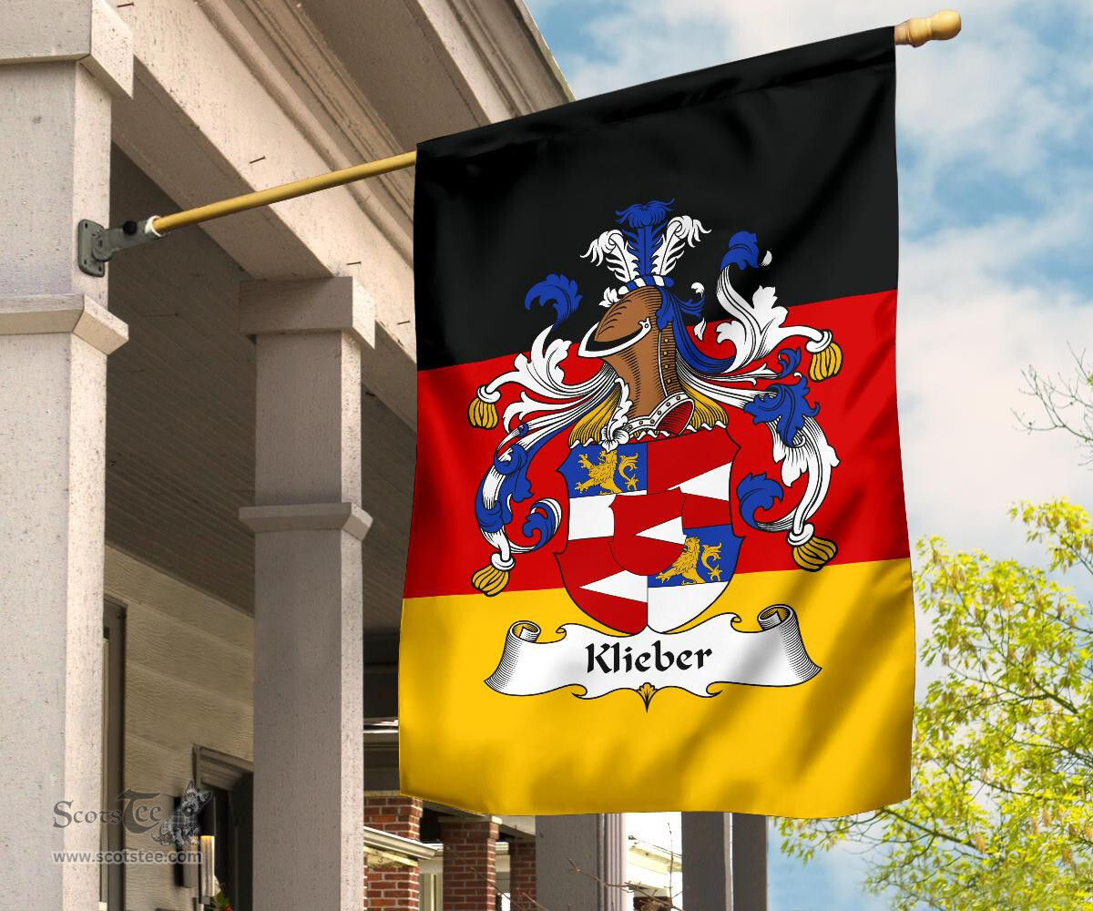 ScotsTee Shop Germans Klieber Coat of Arms on Germany Flag Garden Flag/ House Flag