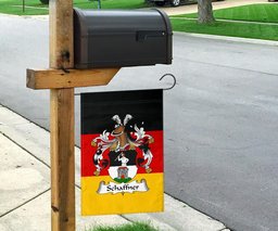 ScotsTee Shop Germans Schaffner Coat of Arms on Germany Flag Garden Flag/ House Flag
