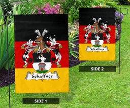 ScotsTee Shop Germans Schaffner Coat of Arms on Germany Flag Garden Flag/ House Flag