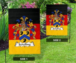 ScotsTee Shop Germans Schelling Coat of Arms on Germany Flag Garden Flag/ House Flag