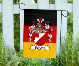 ScotsTee Shop Germans Schatz Coat of Arms on Germany Flag Garden Flag/ House Flag