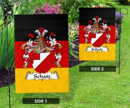 ScotsTee Shop Germans Schatz Coat of Arms on Germany Flag Garden Flag/ House Flag