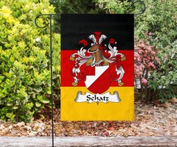 ScotsTee Shop Germans Schatz Coat of Arms on Germany Flag Garden Flag/ House Flag