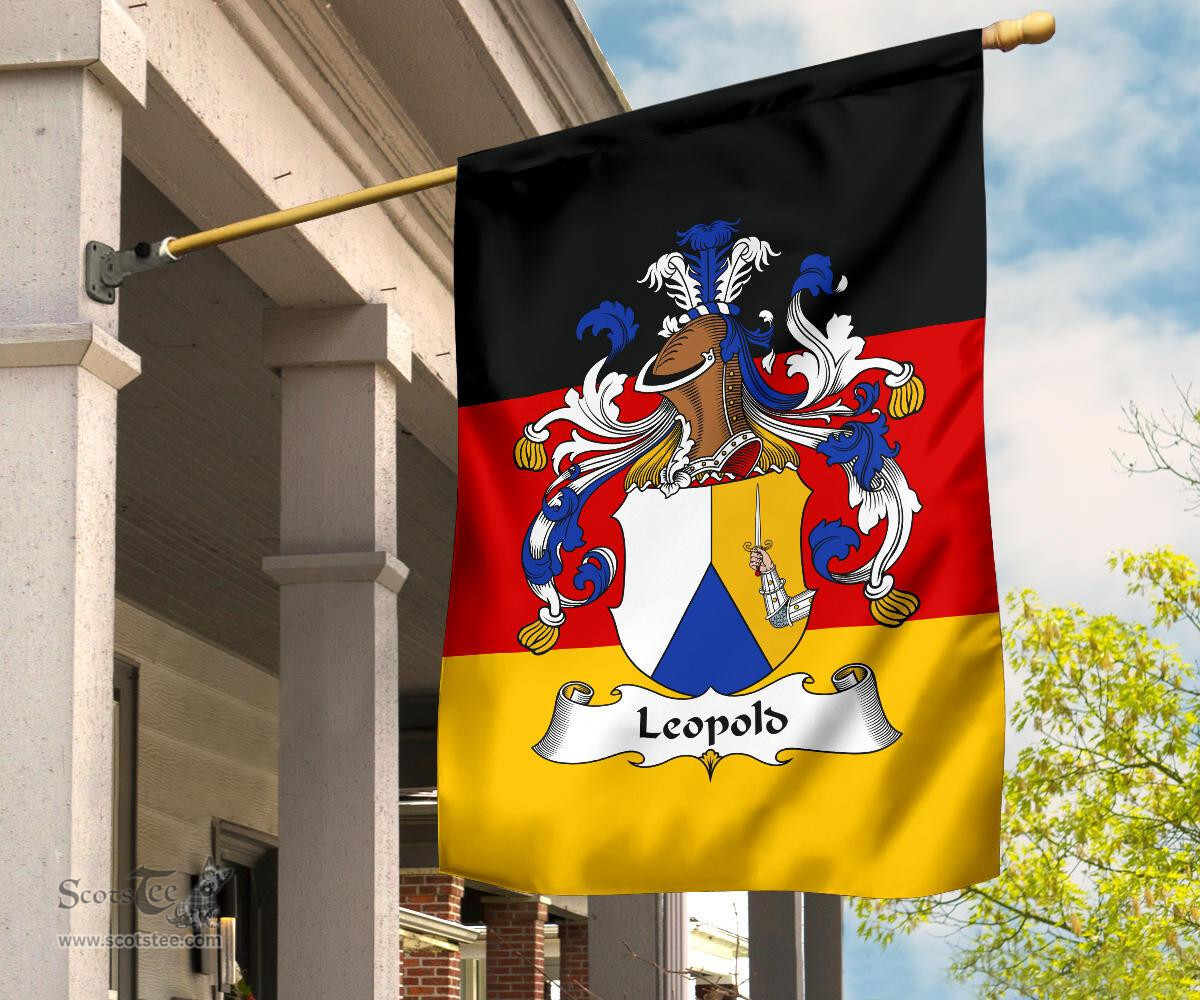 ScotsTee Shop Germans Leopold Coat of Arms on Germany Flag Garden Flag/ House Flag