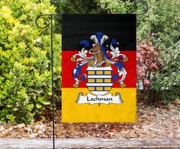 ScotsTee Shop Germans Lachman Coat of Arms on Germany Flag Garden Flag/ House Flag