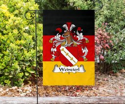 ScotsTee Shop Germans Weinzierl Coat of Arms on Germany Flag Garden Flag/ House Flag