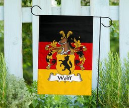 ScotsTee Shop Germans Wolff Coat of Arms on Germany Flag Garden Flag/ House Flag
