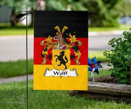 ScotsTee Shop Germans Wolff Coat of Arms on Germany Flag Garden Flag/ House Flag