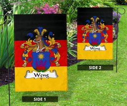 ScotsTee Shop Germans Weng Coat of Arms on Germany Flag Garden Flag/ House Flag