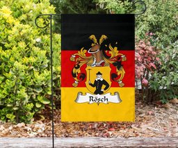 ScotsTee Shop Germans Rosch Coat of Arms on Germany Flag Garden Flag/ House Flag