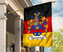 ScotsTee Shop Germans Kummer Coat of Arms on Germany Flag Garden Flag/ House Flag