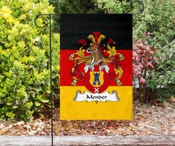 ScotsTee Shop Germans Mender Coat of Arms on Germany Flag Garden Flag/ House Flag